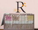 Personalised Name Monogram Sticker with Butterflies